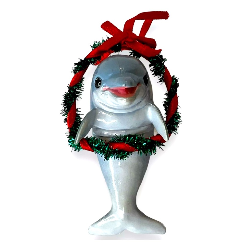 1990 Vintage Hallmark Jolly Dolphin Christmas Ornament!